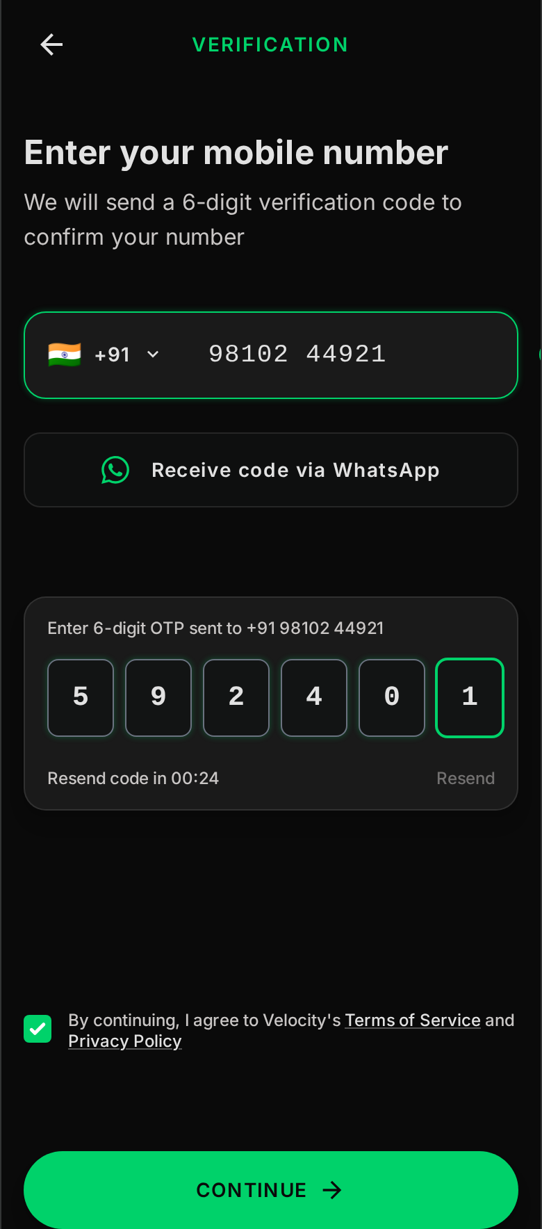 Mobile Login & OTP
