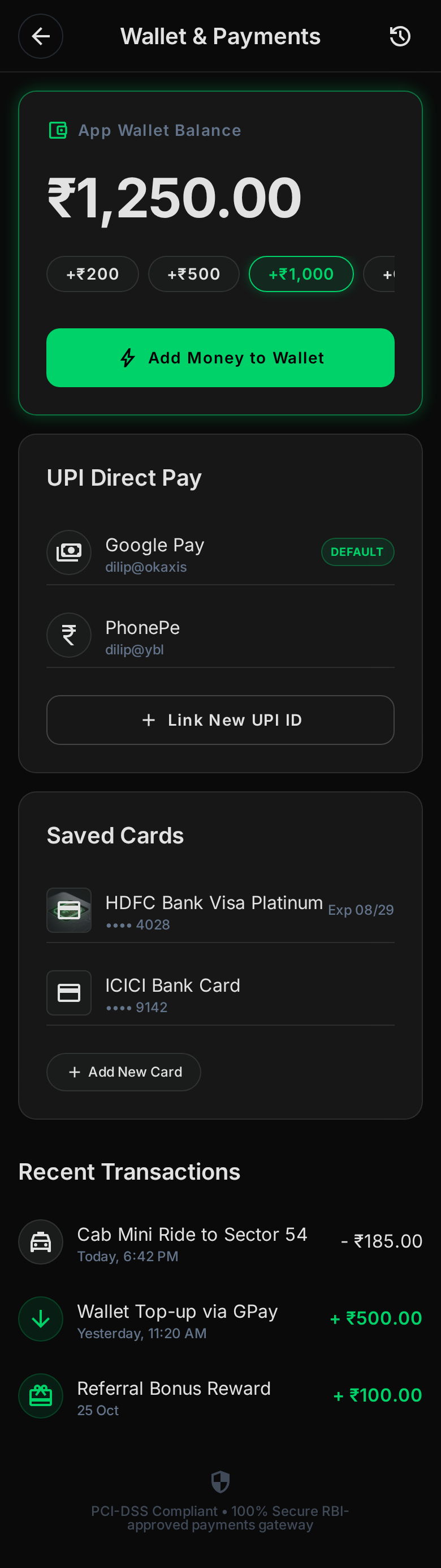Wallet & Payments Hub